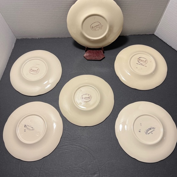 6 Franciscan ware apple pattern vintage bread plates - Picture 5 of 6